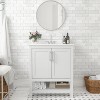 Taylor & Logan 30" Vivien Bathroom Vanity White: Carrara Marble Countertop, Ceramic Sink, Adjustable Shelf - 3 of 4