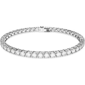 Matrix Crystal Tennis Bracelet, Round Cut Stones in Pink, Blue, Black, Clear with Multiple Metal Finishes - 1 of 4