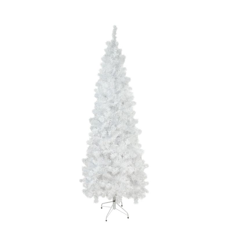 Northlight 7.5' Unlit Artificial Christmas Tree White Winston Pine Pencil, 1 of 4