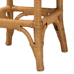 bali & pari Muy Scallop Rattan Bar Stool Honey/White - 1 of 4