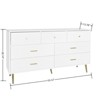 ALEXOUN 7 Drawer Dresser for Bedroom,High Gloss Dresser with Gold Metal Handles & Adjustable Legs,Wide Drawers for Bedroom,Living Room,Hallway,White - 3 of 4