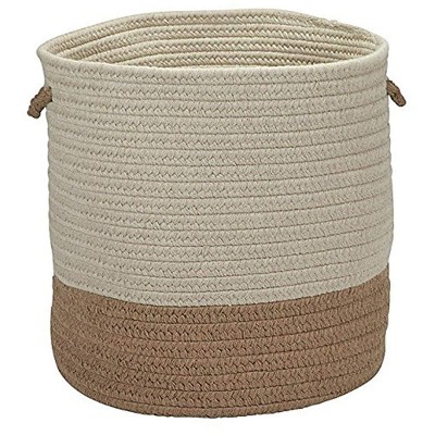 Colonial Mills Sunbrella Coastal Basket - Alpaca 11"x11"x7"  100% Sunbrella Acrylic Round