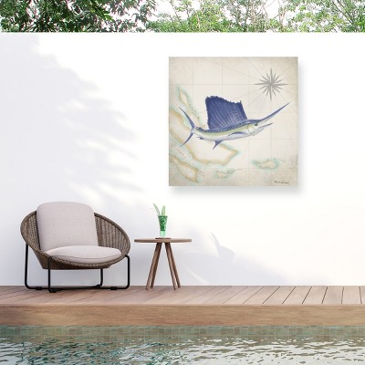 "Sailfish Map Ii" Outdoor Canvas