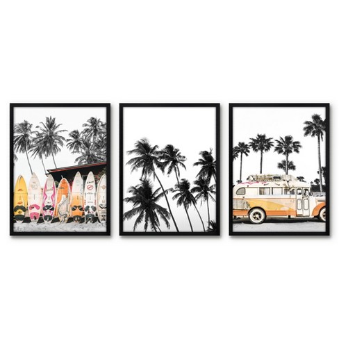 Americanflat 3 Piece 16x20 Wrapped Canvas Set - Black and Whiteby Artvir