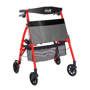 Stander Wonder Rollator Plus, Lightweight 4- Wheel Folding Walker with Seat & Basket - 1 of 4