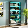 Kumasinova Modern 70.8 Inch Bookcase Tall 5-Tier Bookshelf with LED Lights for Living Room,Bedroom,Office,Black - 2 of 4