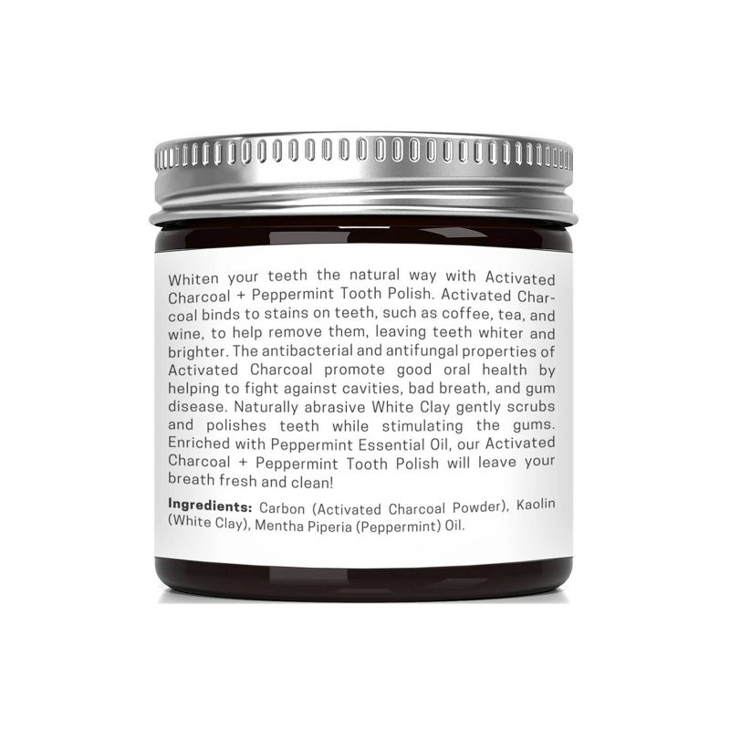Olivia Care Activated Charcoal Tooth Polish Whitening Powder - Peppermint - 2oz, 3 of 5