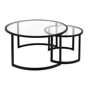18.5' Nested Round Metal  Coffee Table in Black - Henn&Hart - 1 of 4
