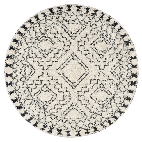 6 Round Loomed Area Rug Off White, Round White Area Rug