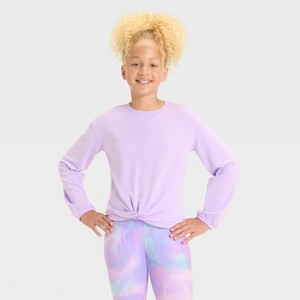 Girls' Modal French Terry Crewneck Sweatshirt - All In Motion™ - 1 of 3