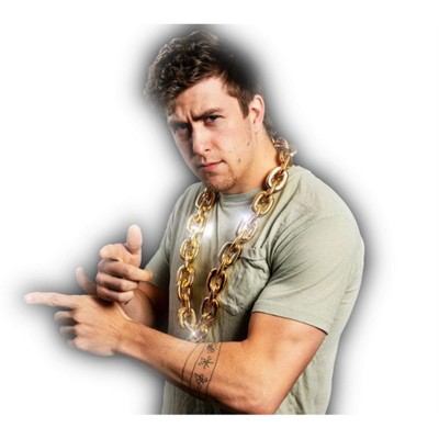 Magic Matt’s Brilliant Blinkys Light Up Mardi Gras Jumbo Chain Necklace Gold Pack of 6