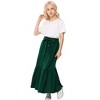 Girl's Button Midi Skirts Casual High Elastic Waist A Line Pleated Midi Chiffon Pink Skirts with Pockets - 2 of 4