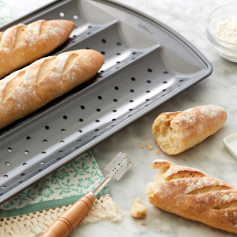Wilton 3 Channel Nonstick Baguette Tray, 3 of 8
