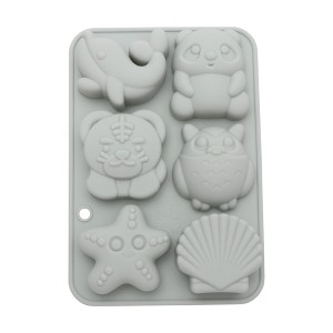 Unique Bargains Candy Moulds 6-Cavity Owl Dolphin Seashell Candy Mould Hand Wash 6.38"x4.37"x0.98" 1 Pc - 1 of 4