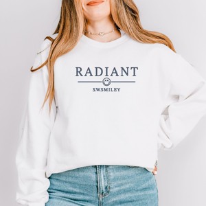 Simply Sage Market S.W.Smiley Embroidered Radiant Smiley Outline Sweatshirt - 1 of 4