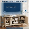 TV Stand 65 Inches, Mid Century Modern TV Entertainment Center with Storage Cabinets & Open Shelves, Wood TV Cabinet for Living Room - 2 of 4