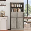 Bathroom Tall Bathroom Cabinet, Floor Storage Cabinet w/ Doors & 2 Drawers, 51" H Tall Organizer Cabinet Freestanding - 4 of 4