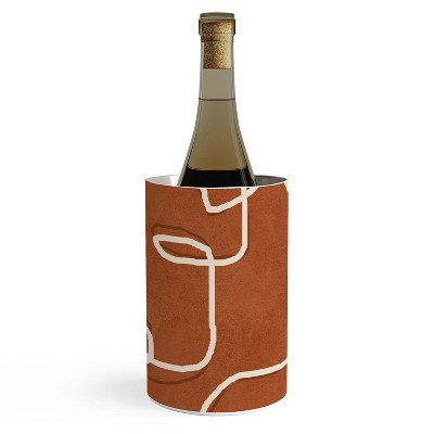 Nadja Abstract Face Sketch 4 Wine Chiller - Deny Designs
