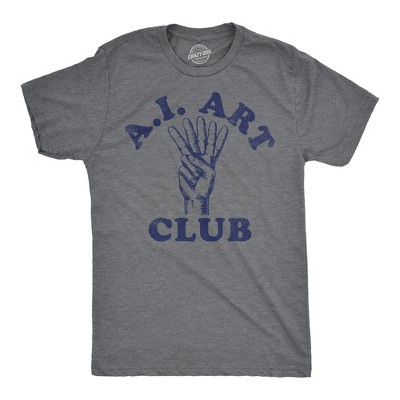 Mens Funny T Shirts AI Art Club Sarcastic Graphic Novelty Tee For Men - Crazy Dog Men's T Shirt