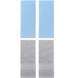 REGALWOVEN 4 Pcs Striped Comfortable Quick Drying Non-Linting Hand Towel 14" x 30" - 1 of 4
