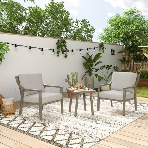 HAPPATIO 3-Piece Patio Bistro Set, All-Weather Aluminum Outdoor Conversation Set - 1 of 4