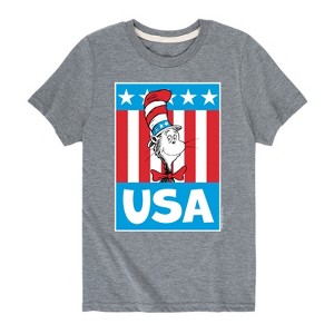Boys' - Dr. Seuss - Cat In The Hat USA Short Sleeve Graphic T-Shirt - 1 of 4