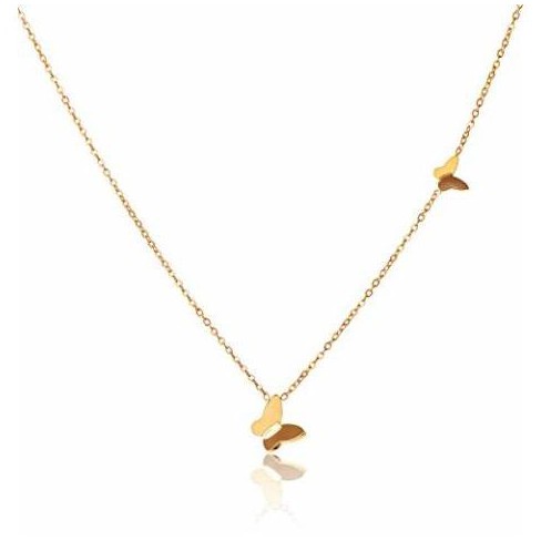 Womens gold store butterfly necklace