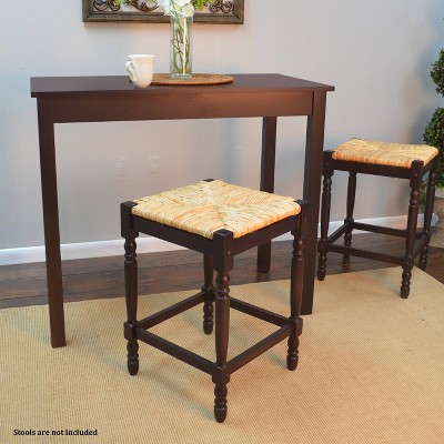 Espresso Rubberwood Transitional Counter Height Pub Table