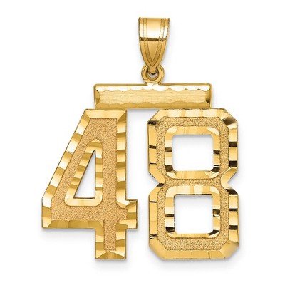 Black Bow Jewelry 14k Yellow Gold, Varsity Collection, Large D/C Pendant Number 48