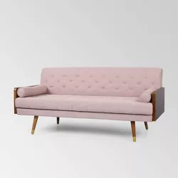 Jalon Mid-Century Modern Sofa Light Pink - Christopher Knight Home