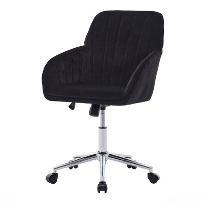 NicBex Adjustable Height Ergonomic Home Office Chair with Silver Base and Wheels for Work Study Vanity,Bedroom