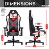 Vynxaria Comfort Edge Gaming Chair Black White Accents, Leather PU Memory Foam Seat 150° Recline,3D Padded Armrests Magnetic Neck Pillow - 4 of 4