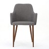 Sapphtopaz Set of 2 Modern Dining Chairs Upholstered Armchairs with Metal Legs and Wood Finish Chair for Dining Room, Living Room, Kitchen - 3 of 4