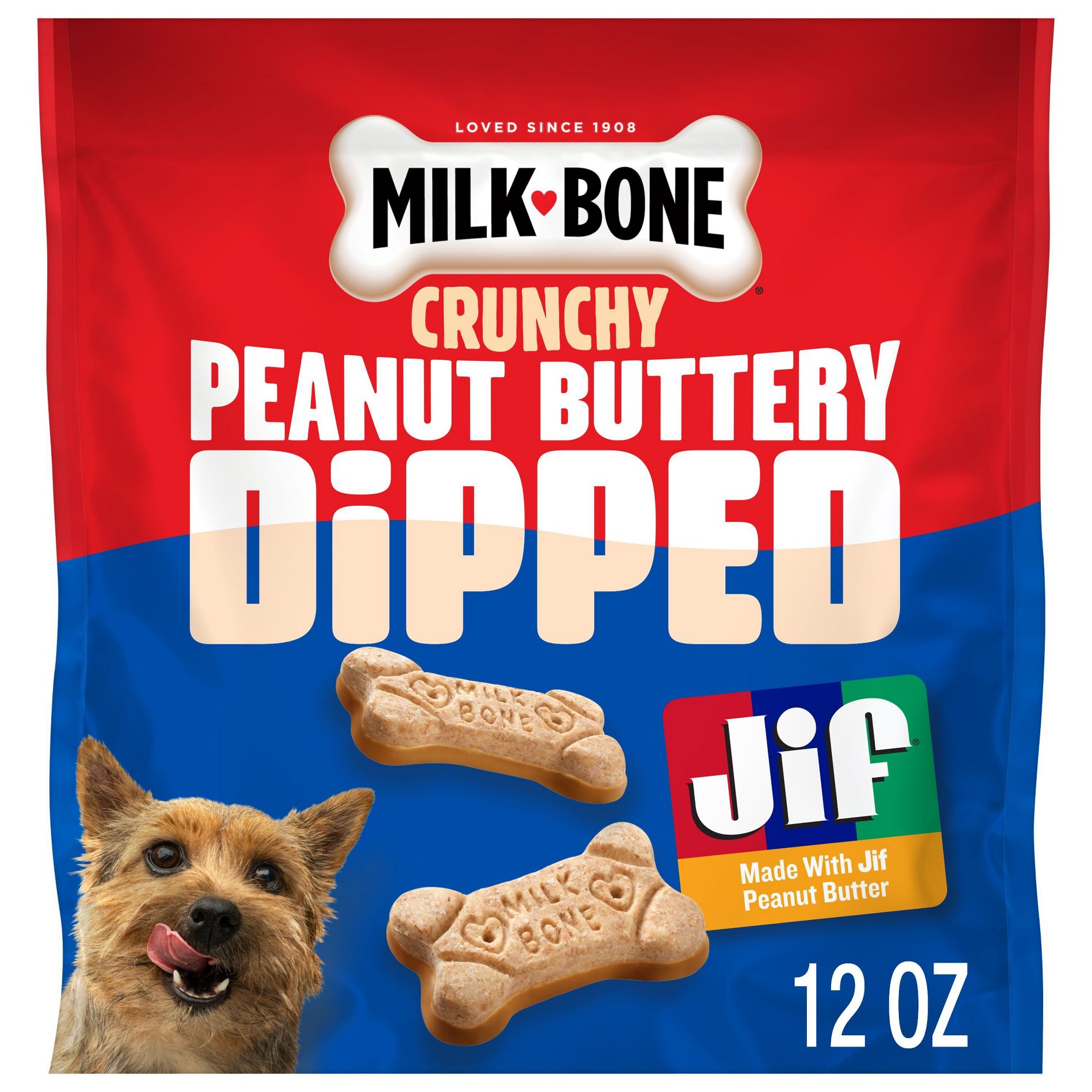 Milk-Bone Dipped Peanut Butter Crunchy Dog Treats - 12oz