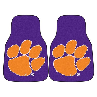 NCAA Clemson Tigers Carpet Car Mat Set 2pc - Purple