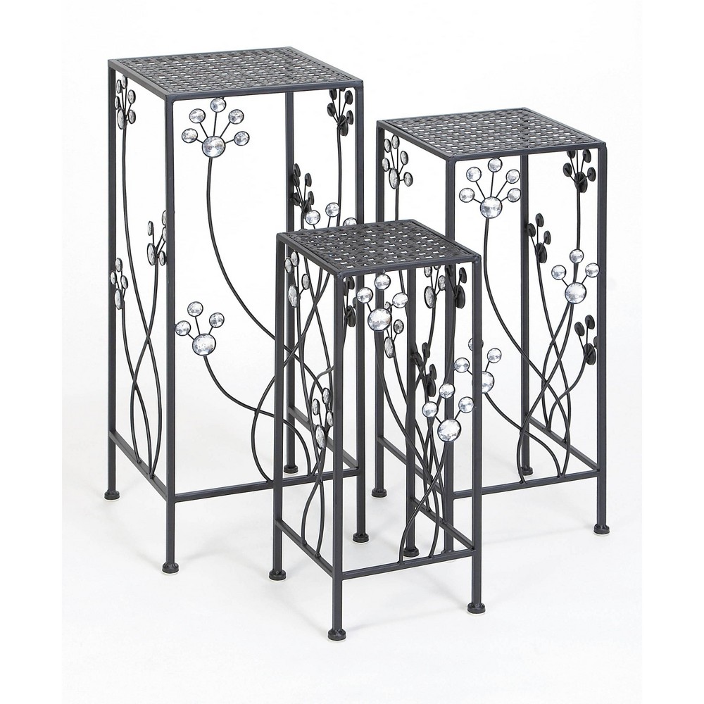 Photos - Plant Stand Set of 3 Modern Iron Square  - Olivia & May