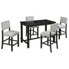 Whisen 5-Piece Counter Height Dining Set with Classic Elegant Table and 4 Chairs - 3 of 4