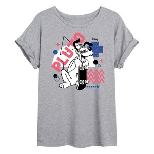 Women's - Disney - Pluto Sk8 Oversized Graphic T-Shirt - 1 of 4