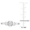 EVERLY JEWELRY | 10k White Gold Oval Opal 3-Stone Ring with Diamonds - 4 of 4