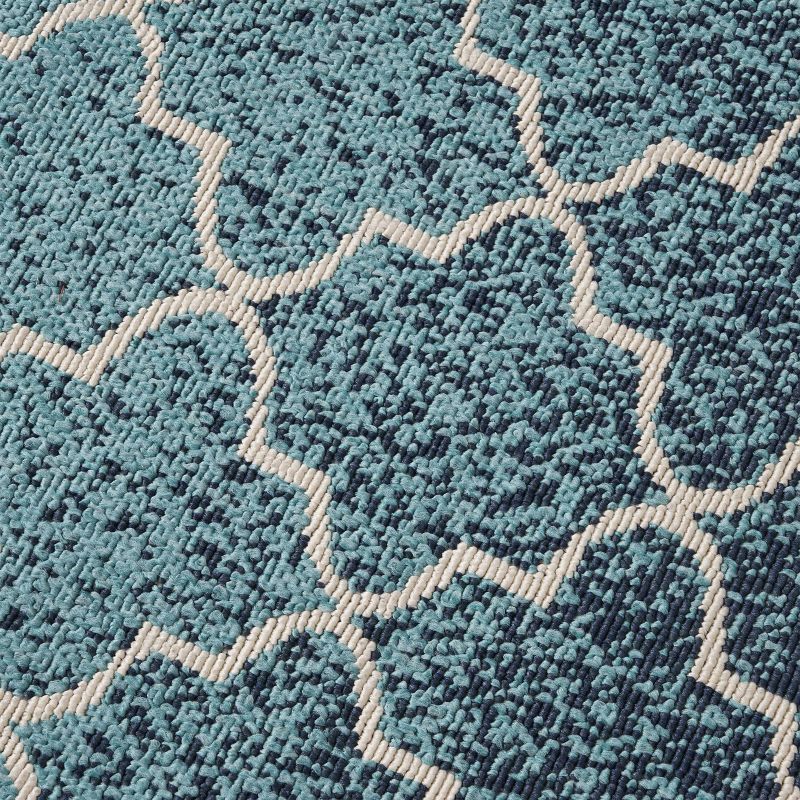 Laguna Ombre Outdoor Rug Blue/Ivory - Christopher Knight Home, 6 of 7