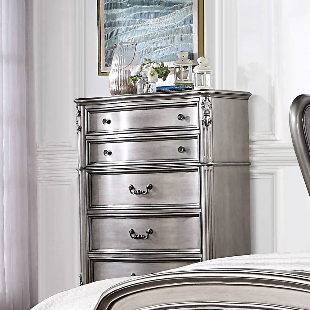 Photos - Dresser / Chests of Drawers Acme Furniture Ariadne 5-Drawer Dresser Antique Platinum Finish