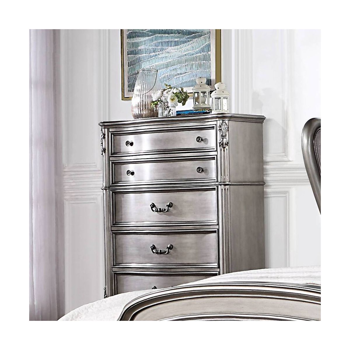 Acme Furniture Ariadne 5-Drawer Dresser Antique Platinum Finish
