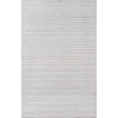 Handmade Striped Tufted Wool-Viscose Blend Area Rug in Gray 8'9" x 11'9"