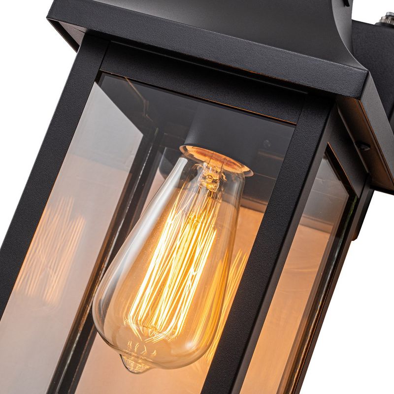 C Cattleya 1-Light Dusk to Dawn Outdoor Wall Lights with Matte Black Finish, 4 of 9