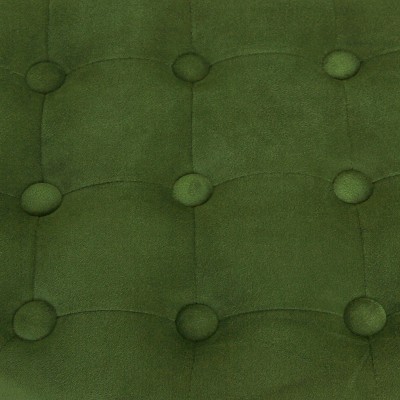 Forest Green Velvet Tufted Round Storage Ottoman