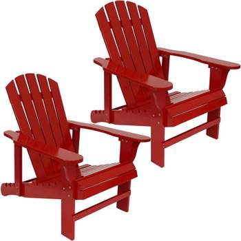 Sunnydaze Outdoor Painted Fir Wood Lounge Backyard Patio Adirondack Chair with Adjustable Backrest