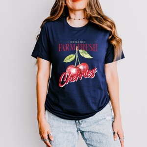 Simply Sage Market Farm Fresh Cherries Watercolor Short Sleeve Tee - 1 of 4
