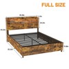 Lift Up Storage Platform Bed Frame, 2-Tier Wooden Headboard - 3 of 4