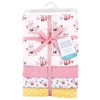 Hudson Baby Infant Girl Cotton Flannel Receiving Blankets, Floral Fox, One Size - 2 of 4