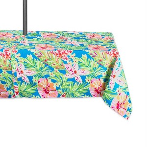 Design Imports  Summer Floral Outdoor Tablecloth With Zipper 60X84 - 1 of 4